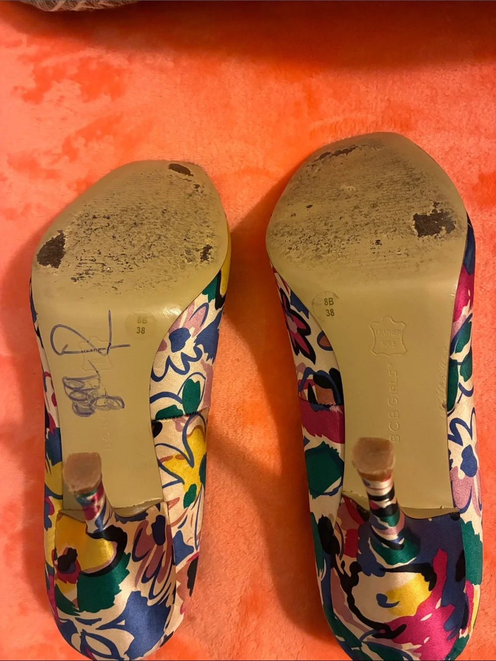 Last Chance BCBGirls Multicolor Floral Peep-Toe Heels - Picture 7 of 15